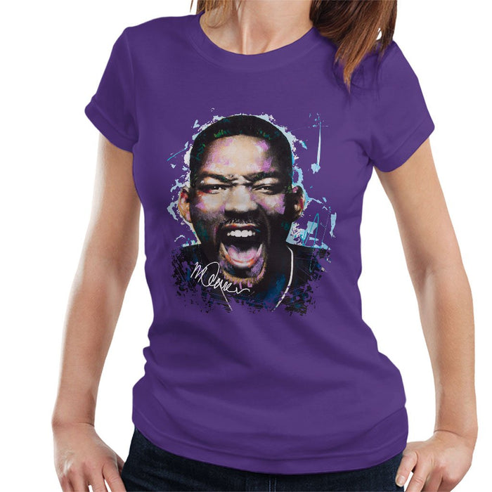 Sidney Maurer Original Portrait Of Will Smith Womens T-Shirt - Womens T-Shirt