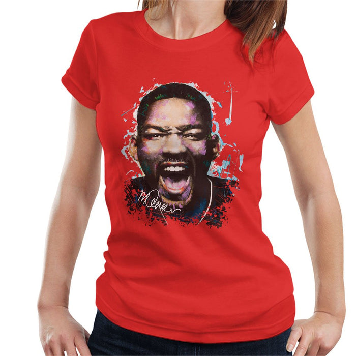 Sidney Maurer Original Portrait Of Will Smith Womens T-Shirt - Womens T-Shirt