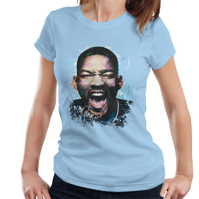 Sidney Maurer Original Portrait Of Will Smith Womens T-Shirt - Womens T-Shirt