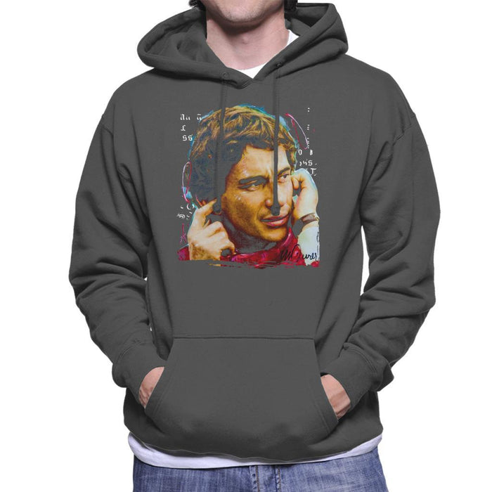 Sidney Maurer Original Portrait Of Ayrton Senna McLaren 1991 Mens Hooded Sweatshirt - Mens Hooded Sweatshirt