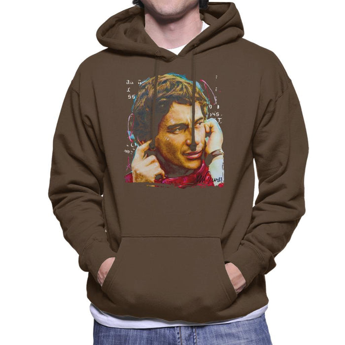 Sidney Maurer Original Portrait Of Ayrton Senna McLaren 1991 Mens Hooded Sweatshirt - Mens Hooded Sweatshirt