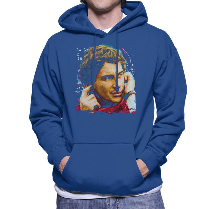 Sidney Maurer Original Portrait Of Ayrton Senna McLaren 1991 Mens Hooded Sweatshirt - Mens Hooded Sweatshirt