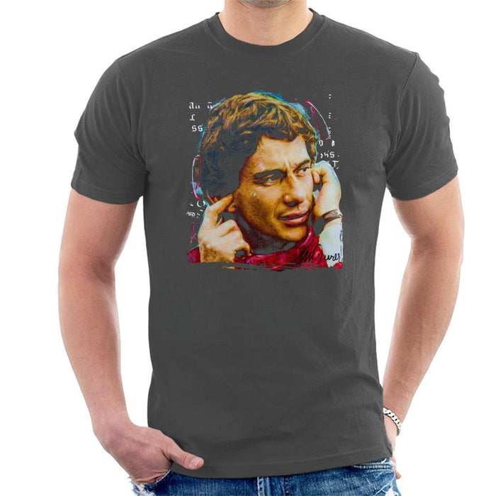 Sidney Maurer Original Portrait Of Ayrton Senna McLaren 1991 Mens T-Shirt - Mens T-Shirt