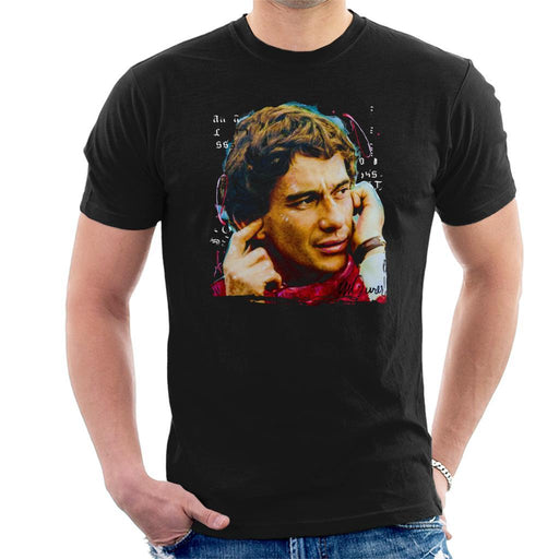 Sidney Maurer Original Portrait Of Ayrton Senna McLaren 1991 Mens T-Shirt - Mens T-Shirt