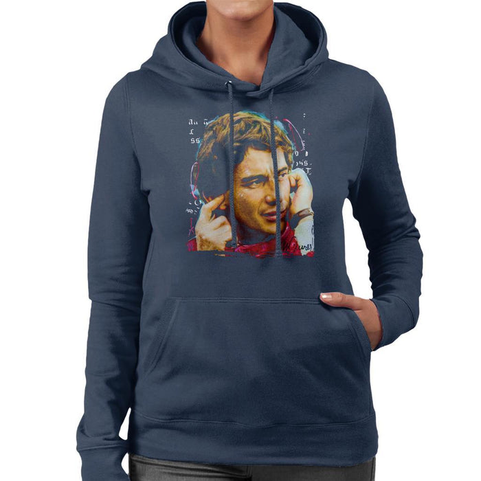 Sidney Maurer Original Portrait Of Ayrton Senna McLaren 1991 Womens Hooded Sweatshirt - Womens Hooded Sweatshirt