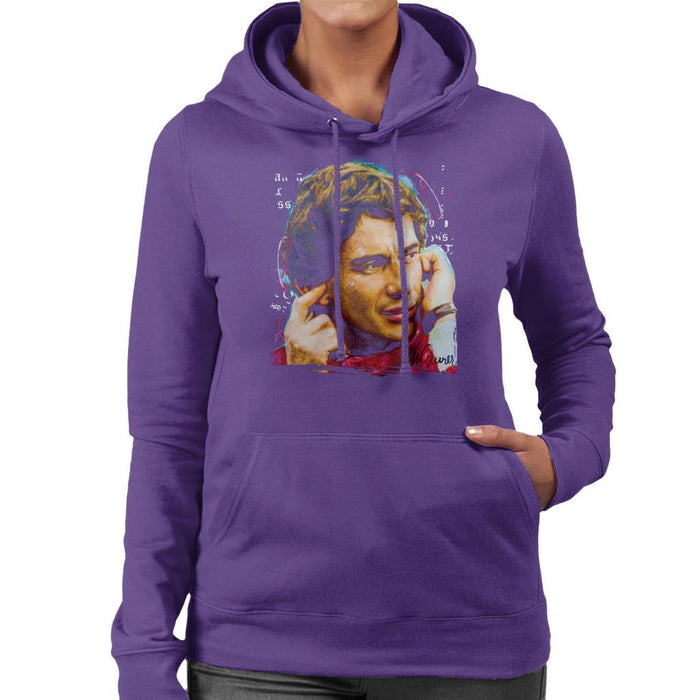 Sidney Maurer Original Portrait Of Ayrton Senna McLaren 1991 Womens Hooded Sweatshirt - Womens Hooded Sweatshirt