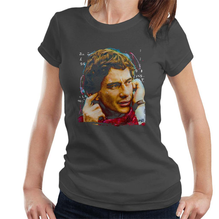 Sidney Maurer Original Portrait Of Ayrton Senna McLaren 1991 Womens T-Shirt - Womens T-Shirt