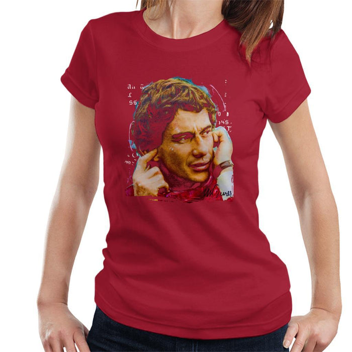 Sidney Maurer Original Portrait Of Ayrton Senna McLaren 1991 Womens T-Shirt - Womens T-Shirt