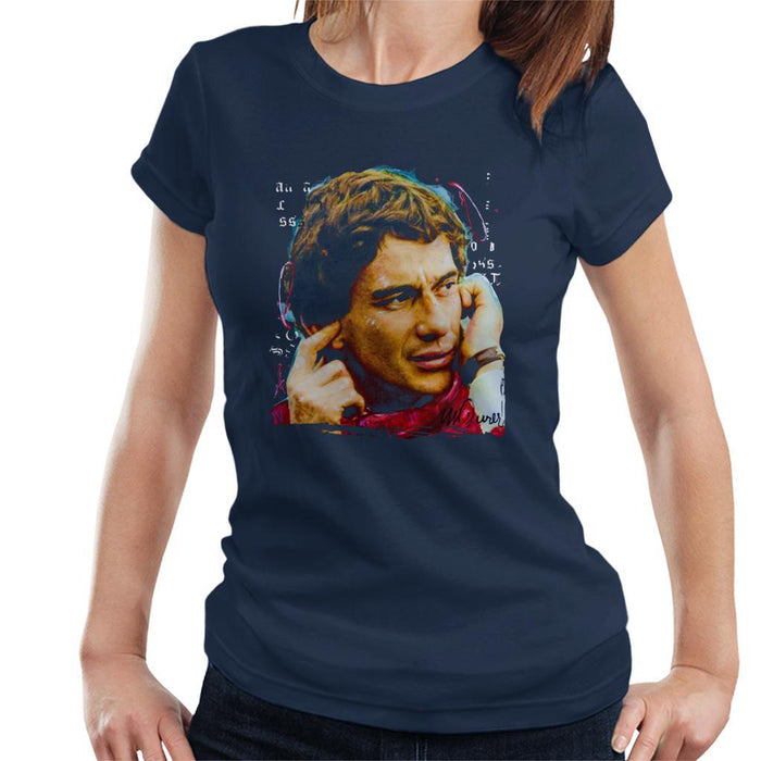 Sidney Maurer Original Portrait Of Ayrton Senna McLaren 1991 Womens T-Shirt - Womens T-Shirt