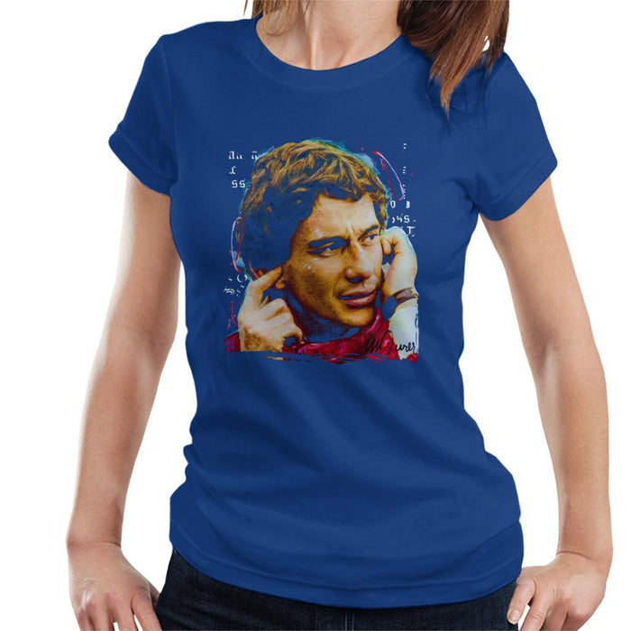Sidney Maurer Original Portrait Of Ayrton Senna McLaren 1991 Womens T-Shirt - Womens T-Shirt