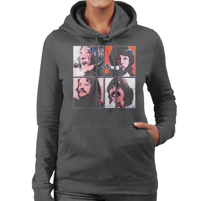 Sidney Maurer Original Portrait Of The Beatles Let It Be Womens Hooded Sweatshirt - Womens Hooded Sweatshirt
