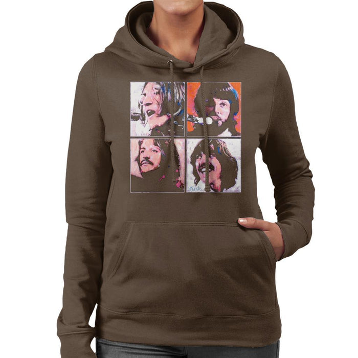 Sidney Maurer Original Portrait Of The Beatles Let It Be Womens Hooded Sweatshirt - Womens Hooded Sweatshirt