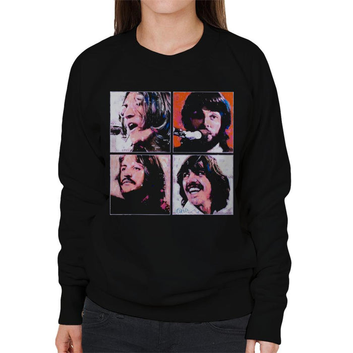Sidney Maurer Original Portrait Of The Beatles Let It Be Womens Sweatshirt - Womens Sweatshirt