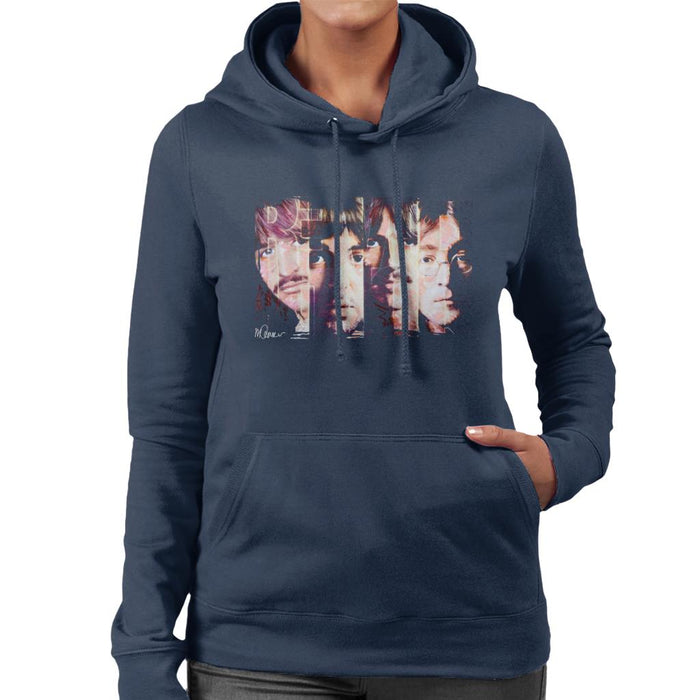 Sidney Maurer Original Portrait Of The Beatles Revolution Women's Hooded Sweatshirt