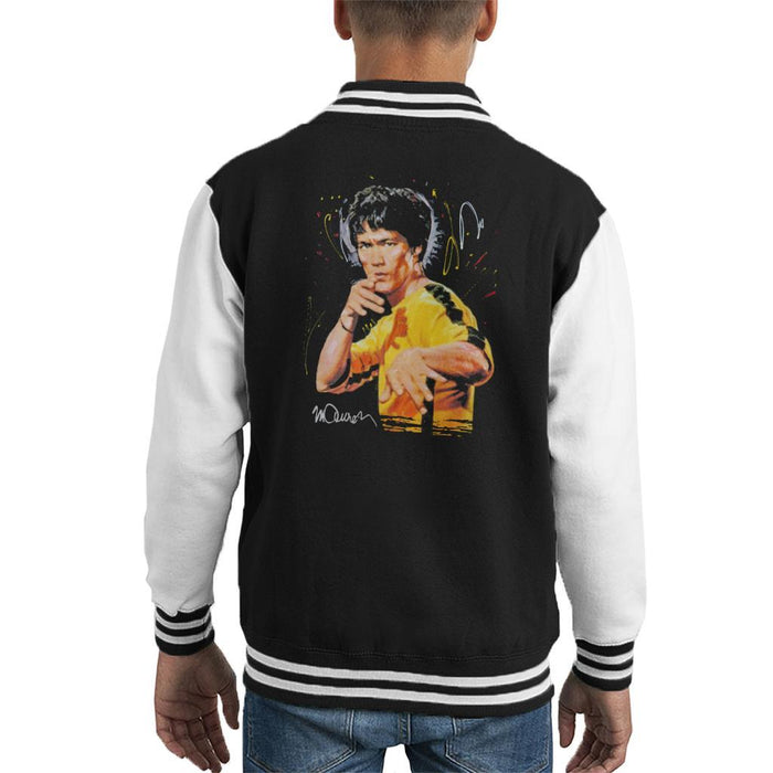 Sidney Maurer Original Portrait Of Bruce Lee Game Of Death Kids Varsity Jacket - Kids Boys Varsity Jacket