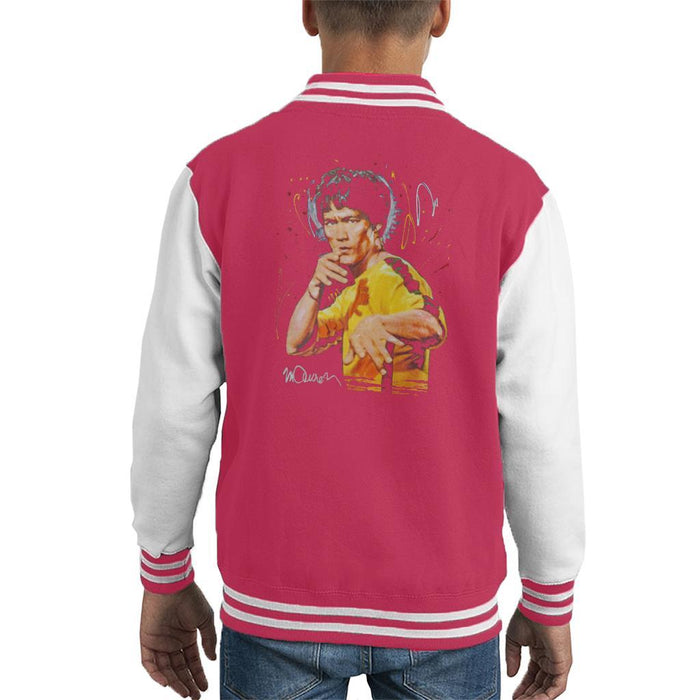 Sidney Maurer Original Portrait Of Bruce Lee Game Of Death Kids Varsity Jacket - Kids Boys Varsity Jacket