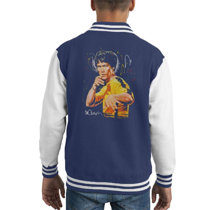 Sidney Maurer Original Portrait Of Bruce Lee Game Of Death Kids Varsity Jacket - Kids Boys Varsity Jacket