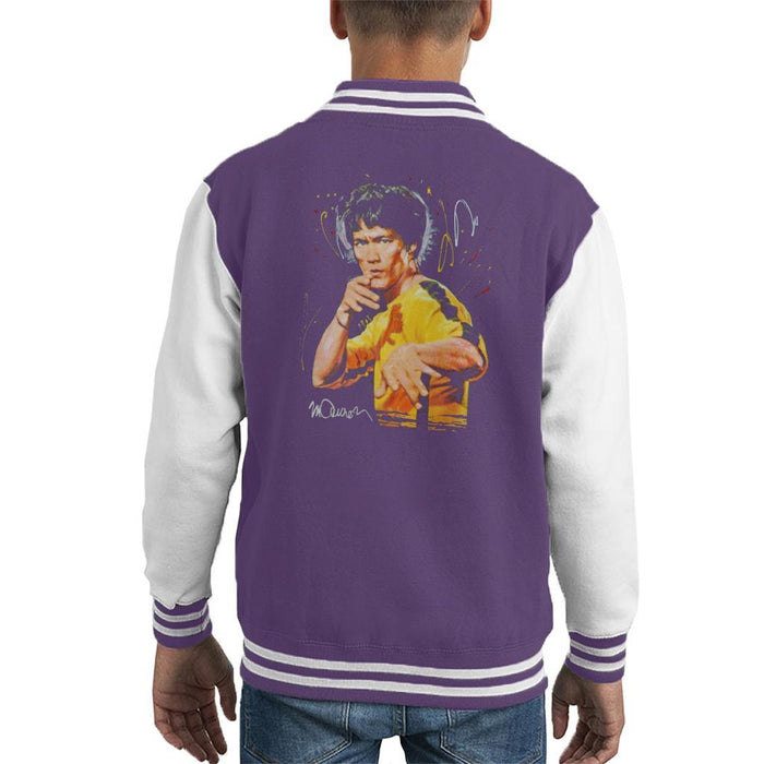 Sidney Maurer Original Portrait Of Bruce Lee Game Of Death Kids Varsity Jacket - Kids Boys Varsity Jacket