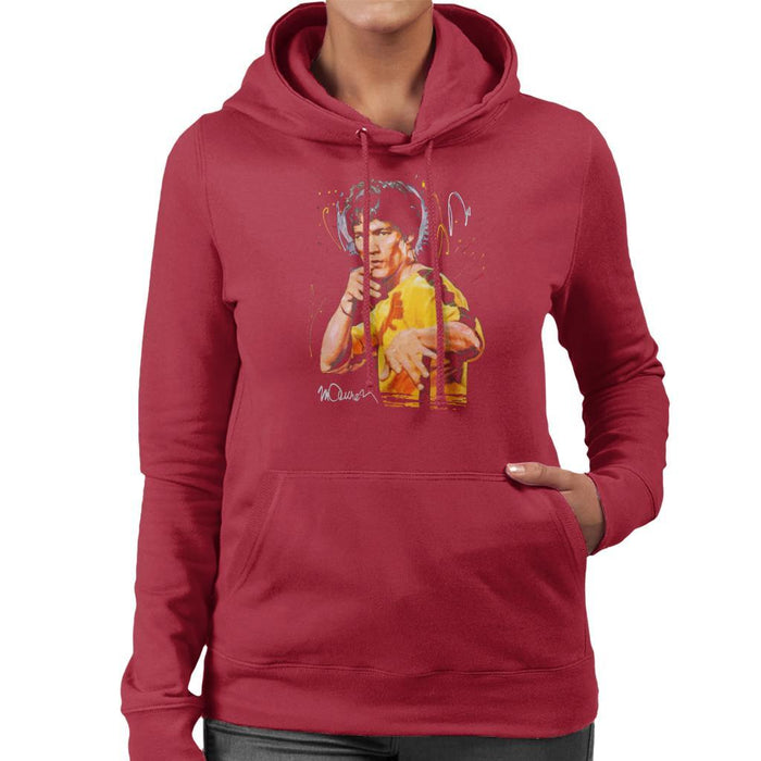 Sidney Maurer Original Portrait Of Bruce Lee Game Of Death Womens Hooded Sweatshirt - Womens Hooded Sweatshirt
