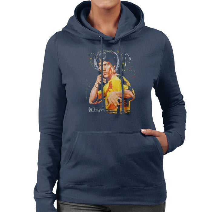Sidney Maurer Original Portrait Of Bruce Lee Game Of Death Womens Hooded Sweatshirt - Womens Hooded Sweatshirt
