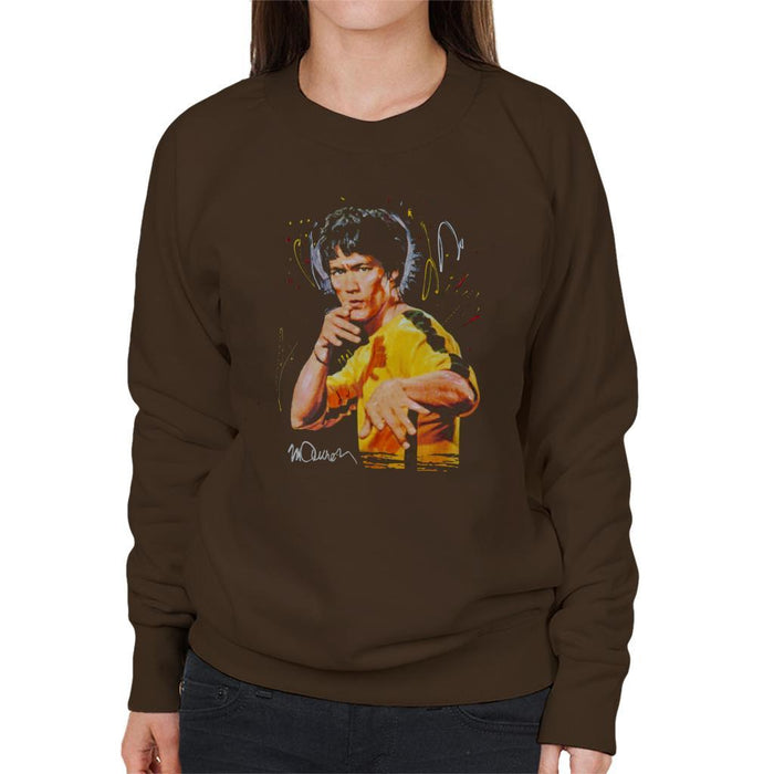 Sidney Maurer Original Portrait Of Bruce Lee Game Of Death Womens Sweatshirt - Womens Sweatshirt