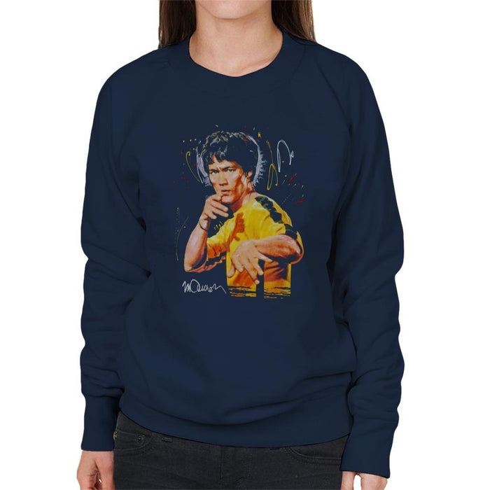 Sidney Maurer Original Portrait Of Bruce Lee Game Of Death Womens Sweatshirt - Womens Sweatshirt