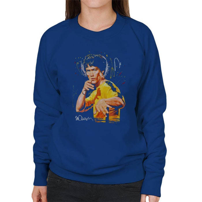 Sidney Maurer Original Portrait Of Bruce Lee Game Of Death Womens Sweatshirt - Womens Sweatshirt
