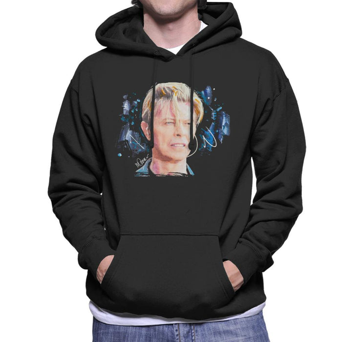 Sidney Maurer Original Portrait Of David Bowie Live Mens Hooded Sweatshirt - Mens Hooded Sweatshirt