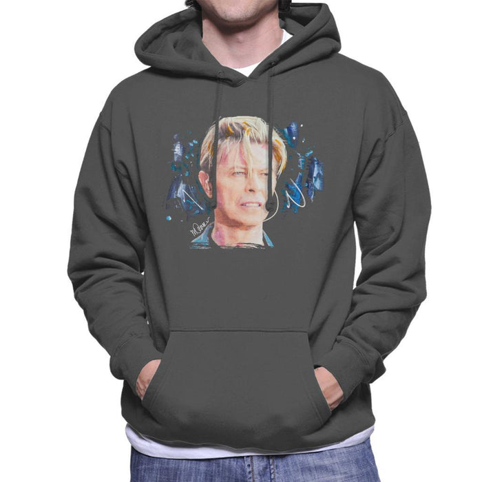 Sidney Maurer Original Portrait Of David Bowie Live Mens Hooded Sweatshirt - Mens Hooded Sweatshirt