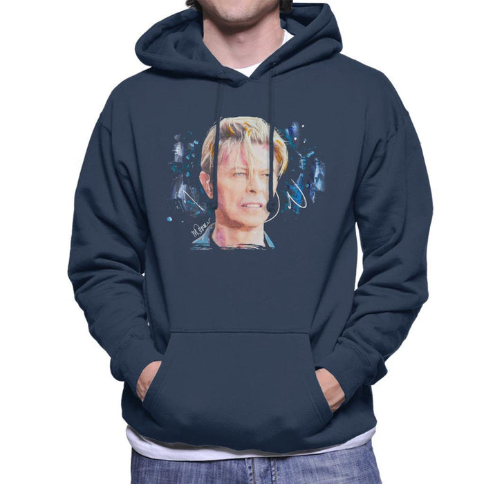 Sidney Maurer Original Portrait Of David Bowie Live Mens Hooded Sweatshirt - Mens Hooded Sweatshirt
