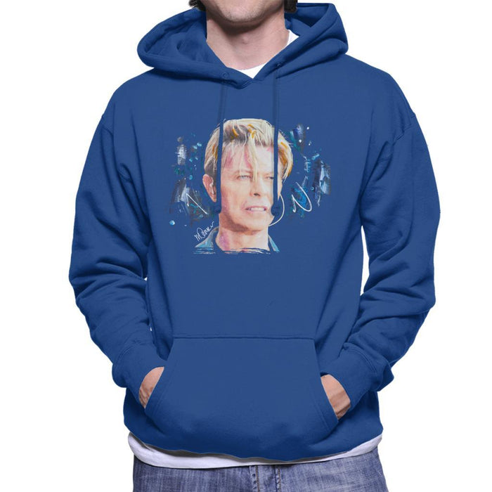 Sidney Maurer Original Portrait Of David Bowie Live Mens Hooded Sweatshirt - Mens Hooded Sweatshirt