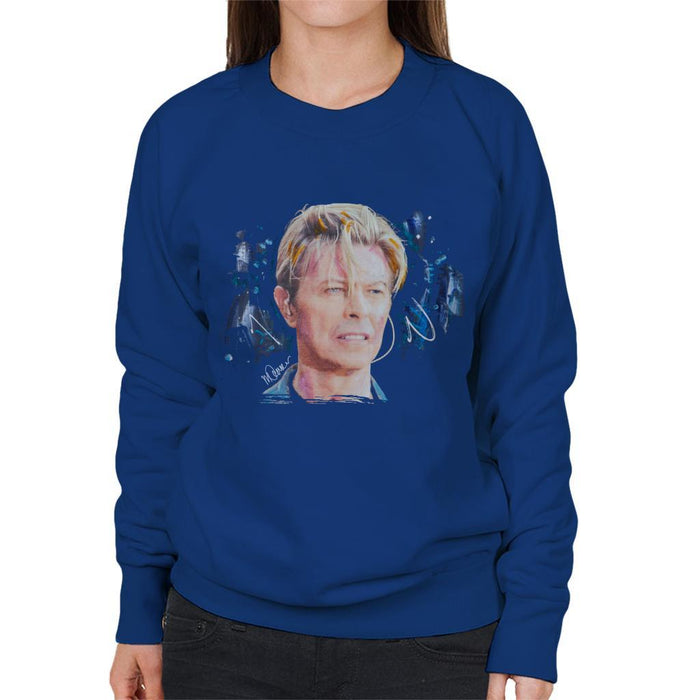 Sidney Maurer Original Portrait Of David Bowie Live Womens Sweatshirt - Womens Sweatshirt