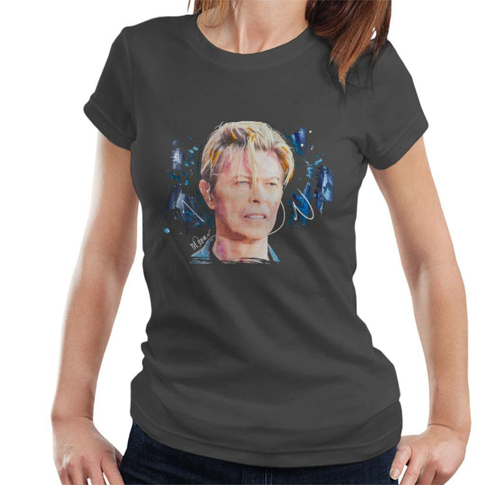 Sidney Maurer Original Portrait Of David Bowie Live Womens T-Shirt - Womens T-Shirt
