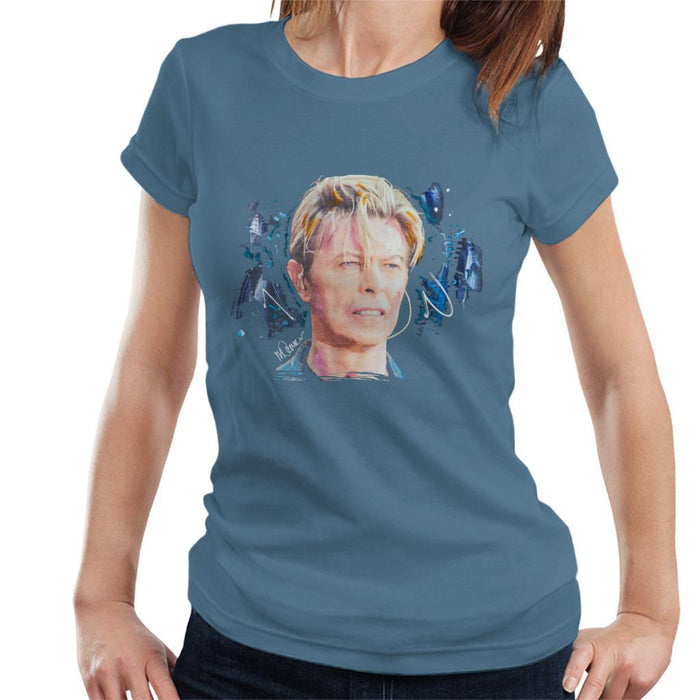 Sidney Maurer Original Portrait Of David Bowie Live Womens T-Shirt - Womens T-Shirt
