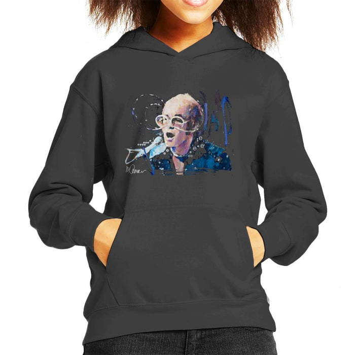 Sidney Maurer Original Portrait Of Elton John May Sunglasses Kid's Hooded Sweatshirt