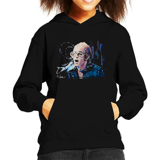 Sidney Maurer Original Portrait Of Elton John May Sunglasses Kid's Hooded Sweatshirt
