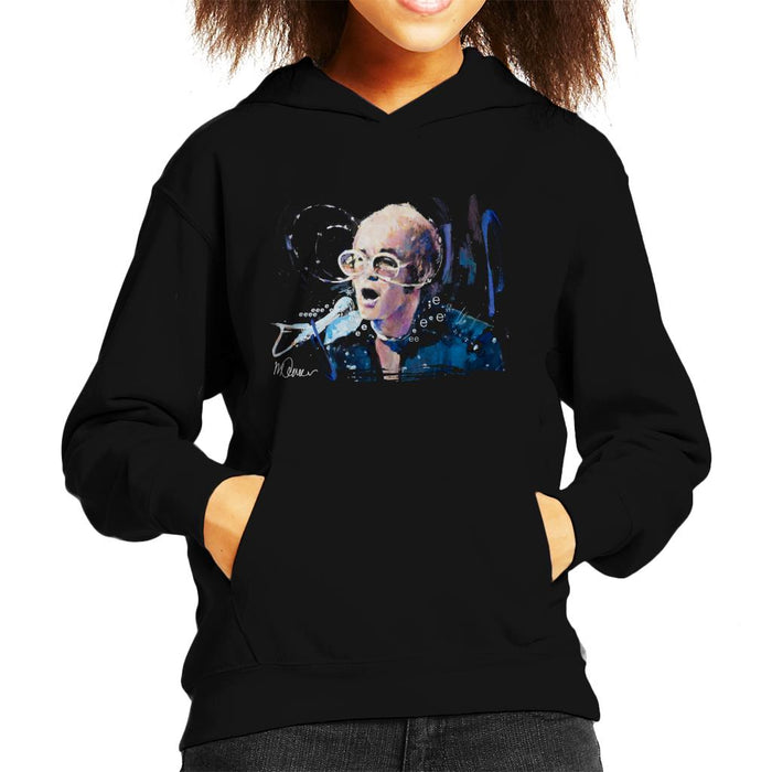 Sidney Maurer Original Portrait Of Elton John May Sunglasses Kid's Hooded Sweatshirt
