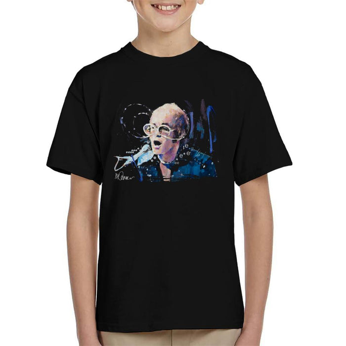 Sidney Maurer Original Portrait Of Elton John May Sunglasses Kid's T-Shirt