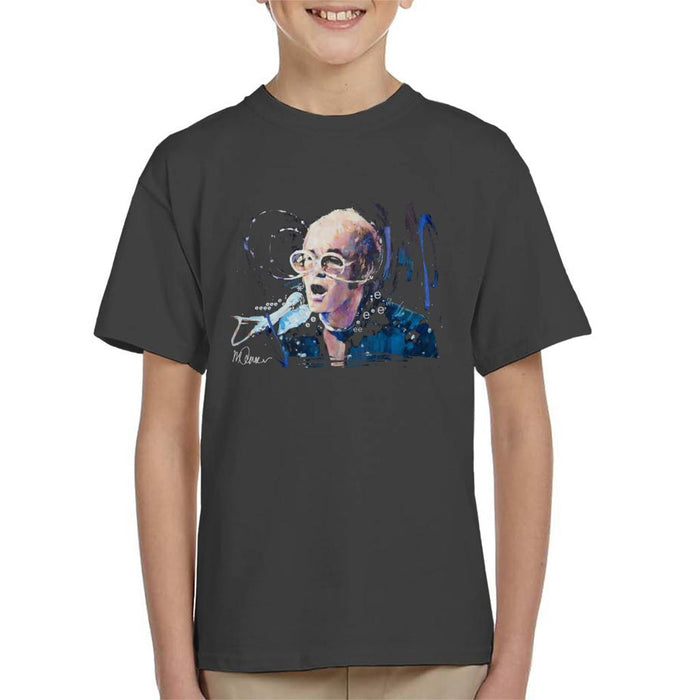 Sidney Maurer Original Portrait Of Elton John May Sunglasses Kid's T-Shirt