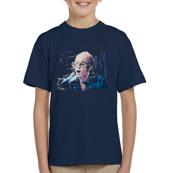 Sidney Maurer Original Portrait Of Elton John May Sunglasses Kid's T-Shirt