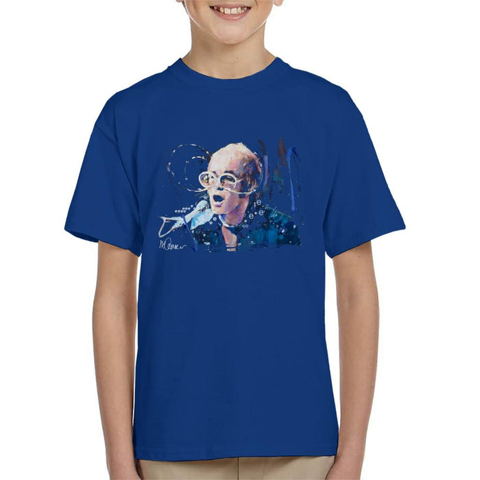 Sidney Maurer Original Portrait Of Elton John May Sunglasses Kid's T-Shirt