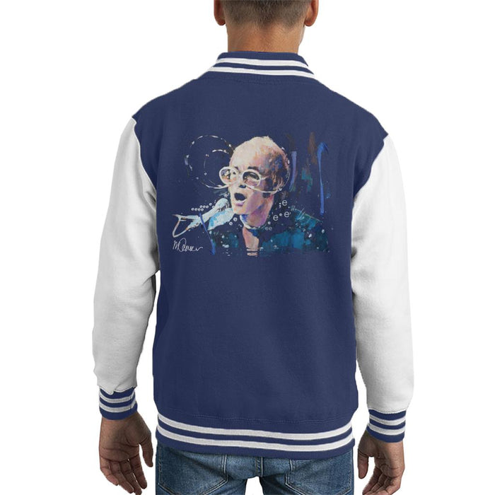 Sidney Maurer Original Portrait Of Elton John May Sunglasses Kid's Varsity Jacket