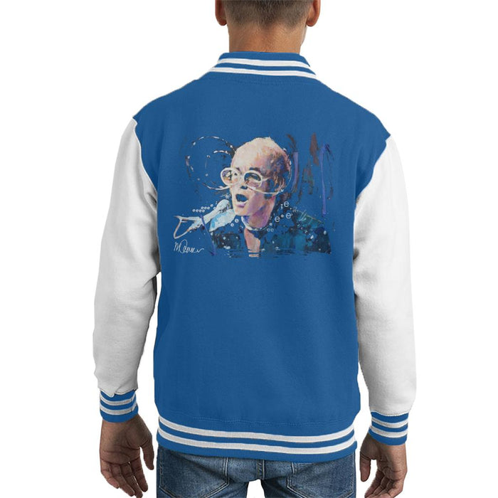 Sidney Maurer Original Portrait Of Elton John May Sunglasses Kid's Varsity Jacket