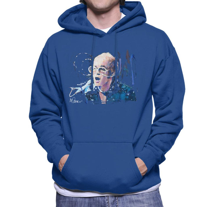 Sidney Maurer Original Portrait Of Elton John May Sunglasses Men's Hooded Sweatshirt