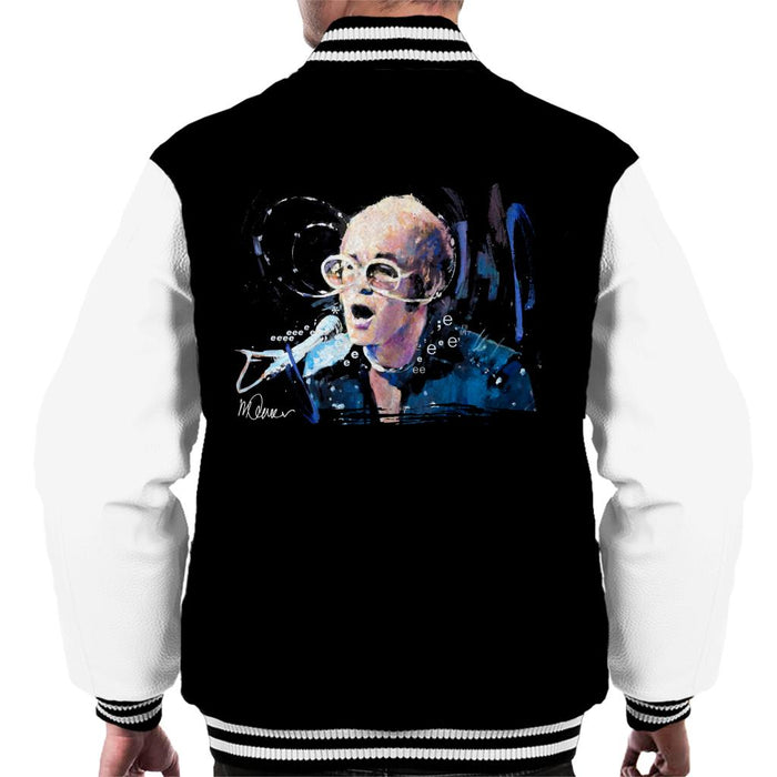 Sidney Maurer Original Portrait Of Elton John May Sunglasses Men's Varsity Jacket