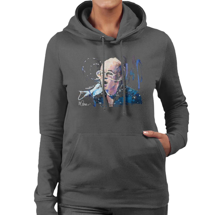 Sidney Maurer Original Portrait Of Elton John May Sunglasses Women's Hooded Sweatshirt