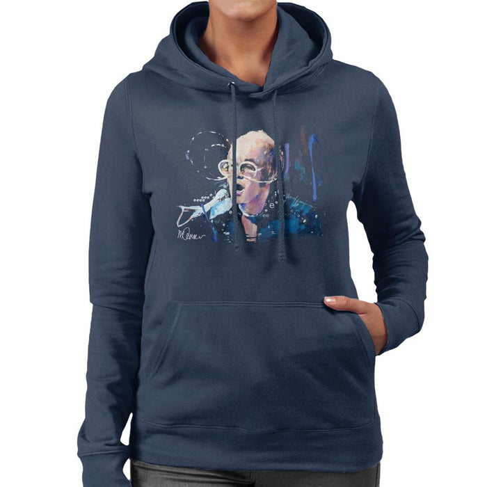 Sidney Maurer Original Portrait Of Elton John May Sunglasses Women's Hooded Sweatshirt