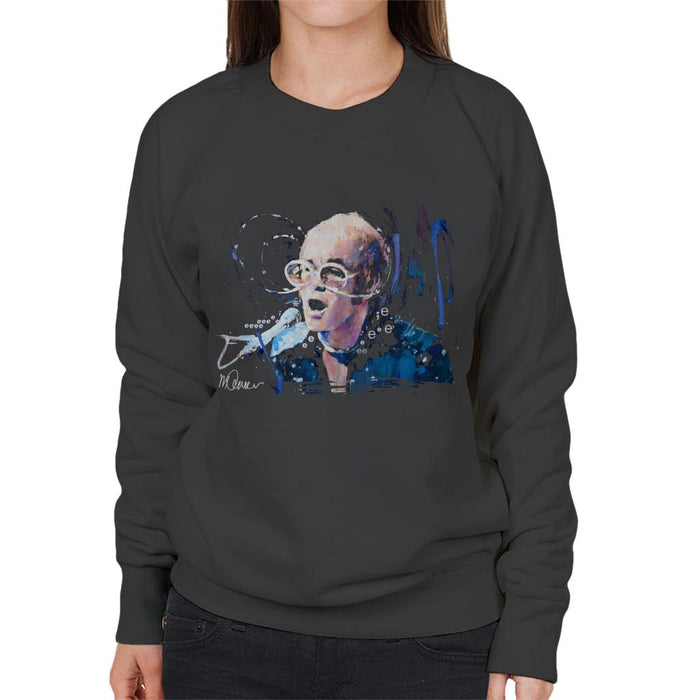 Sidney Maurer Original Portrait Of Elton John May Sunglasses Women's Sweatshirt