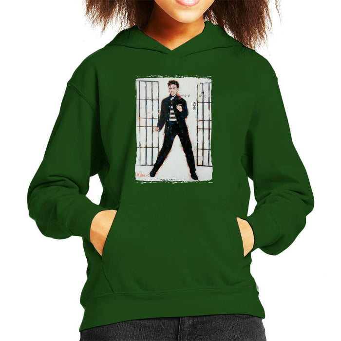Sidney Maurer Original Portrait Of Elvis Presley Jailhouse Rock Kids Hooded Sweatshirt - Kids Boys Hooded Sweatshirt