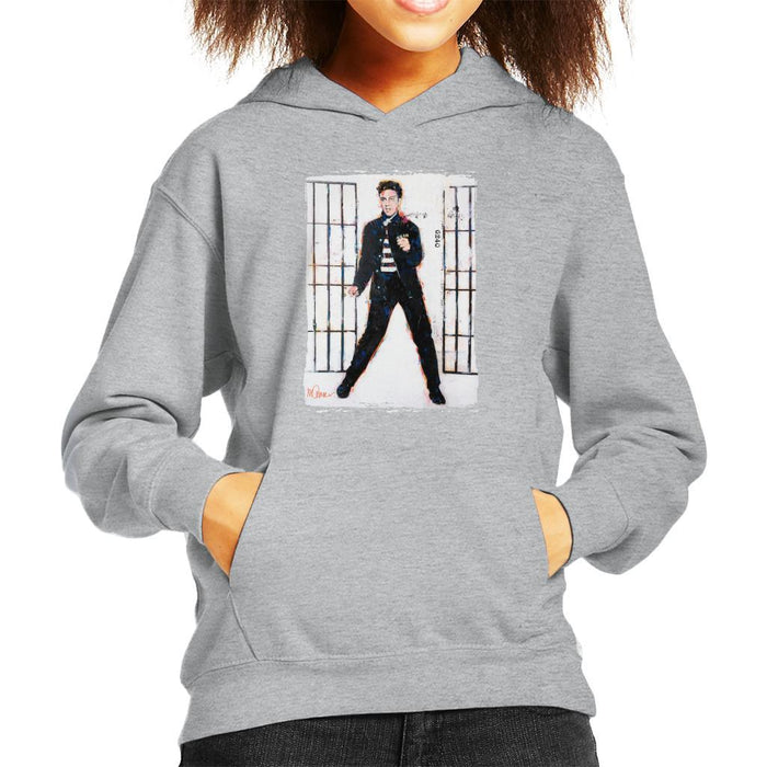 Sidney Maurer Original Portrait Of Elvis Presley Jailhouse Rock Kids Hooded Sweatshirt - Kids Boys Hooded Sweatshirt